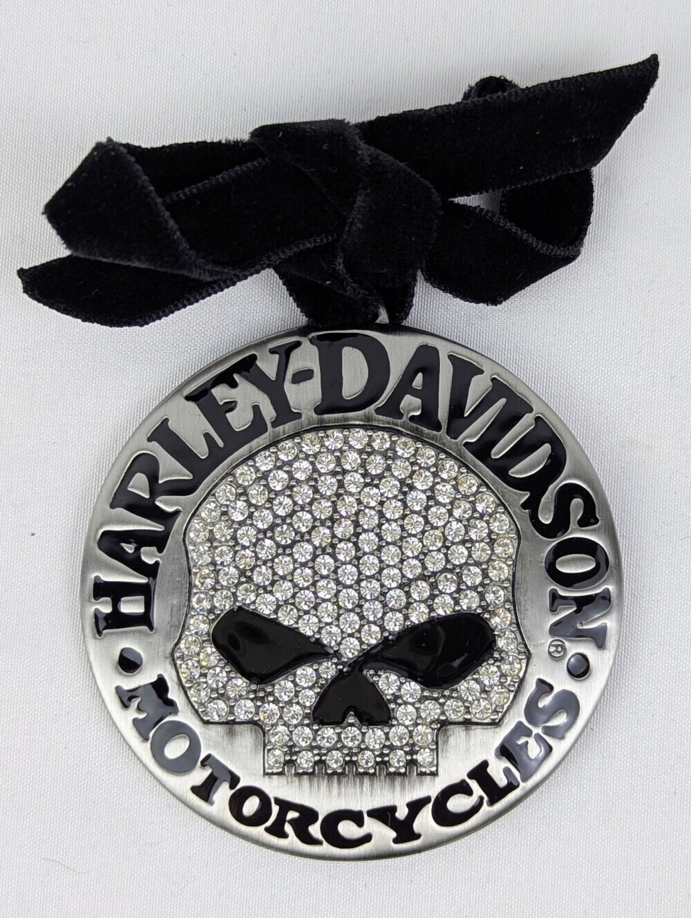 Harley-Davidson 2009 Crystal Skull Metal Holiday Christmas Ornament